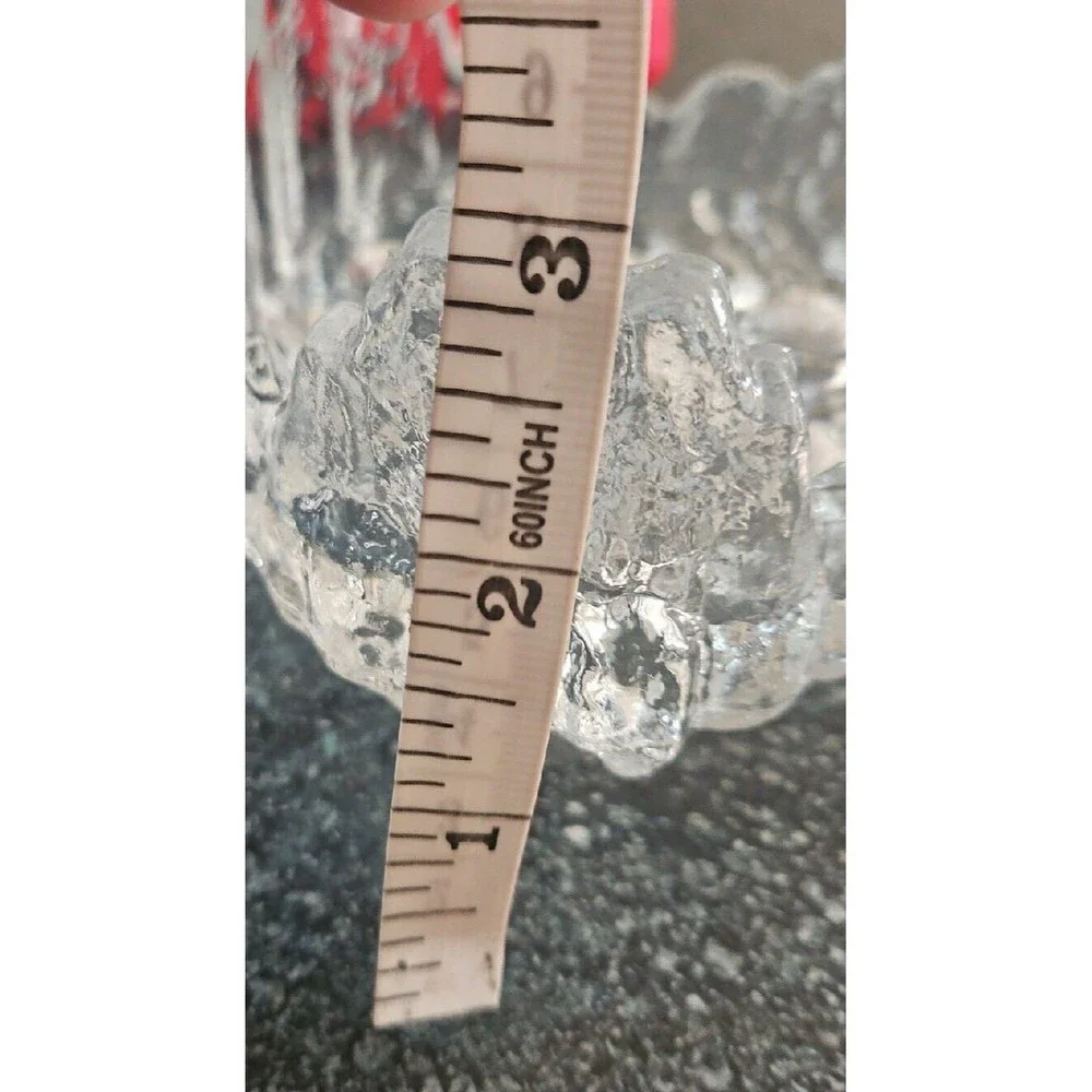 Vintage LE Smith Drama Light Tripod Crystal 2 In 1 Candle Holder Glacier Ice